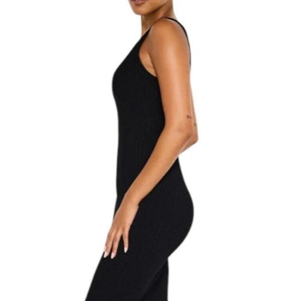 NWT Isalis Maize Ribbed Knit Maxi Column Dress Black S - Picture 10 of 12